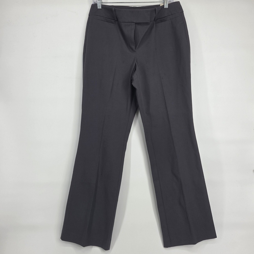 Ann Taylor Curvy Boot Leg Pants 8 Gray Professional Office Classic Business Wear